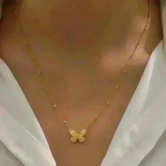 Gold-Filled Butterfly Pendant Necklace - Picture 5 of 5